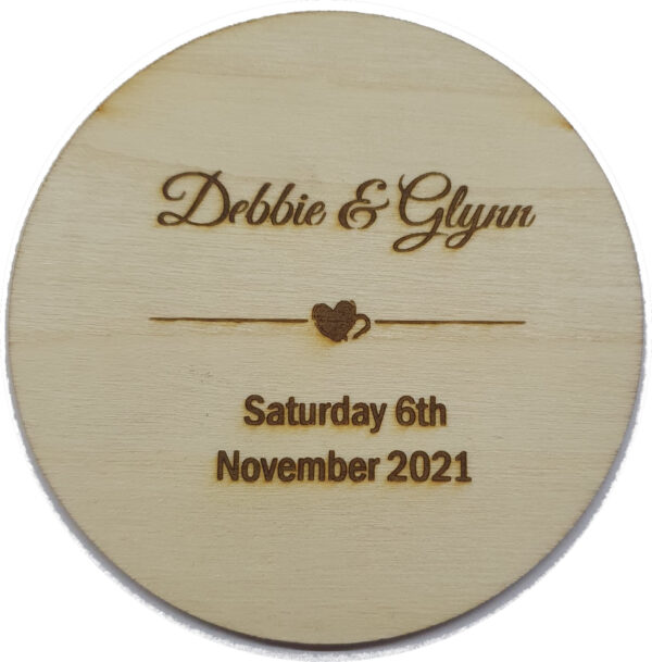 Personalised Elegant Wedding Favors Mr & Mrs Coaster 10cm Square or Round - Image 3