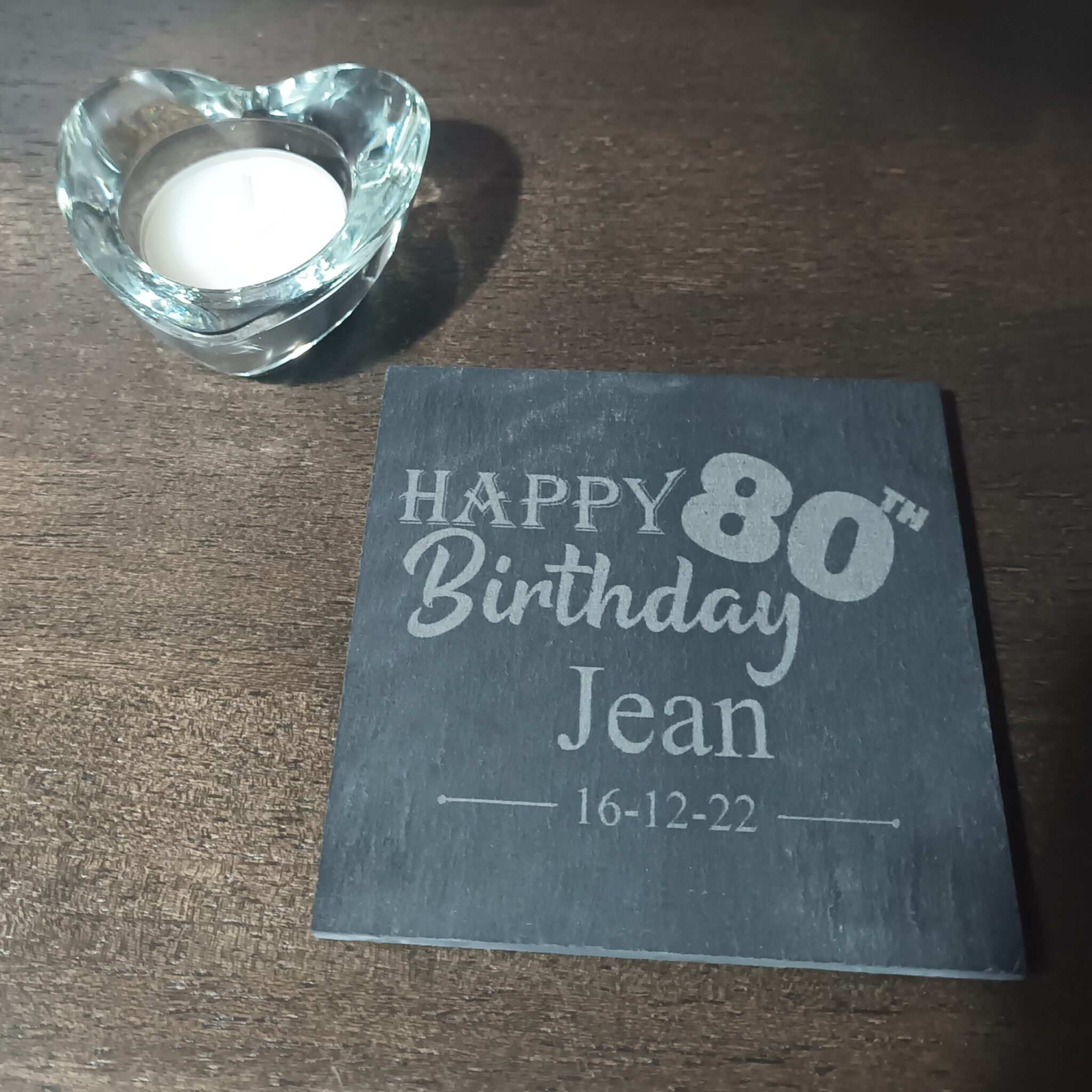 Personalised Slate Coaster – Happy Birthday 30th,40th,50th,60th,70th,80th Birthday