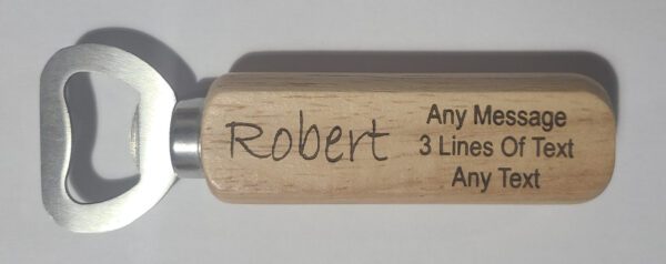 Personalised Bamboo Wooden Bottle Opener - Gift for Him or Her - Image 4