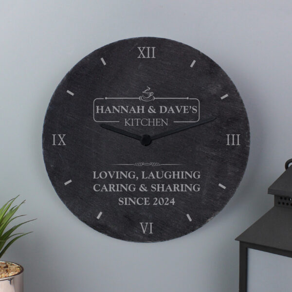 Personalised Kitchen Slate Clock - Image 3