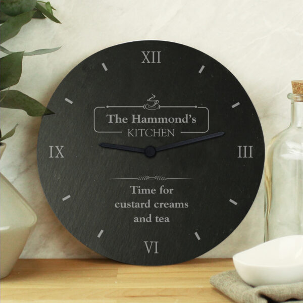 Personalised Kitchen Slate Clock - Image 4