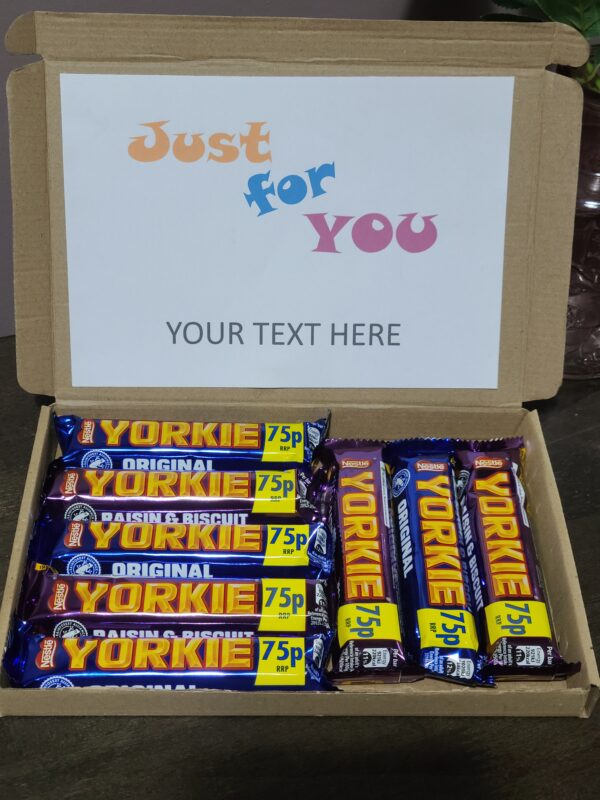 Yorkie Chocolate Gift Set, Christmas Gifts, Personalised Letterbox Selection Box | Treat Box, Birthday Present, Hug in a box,Selection box