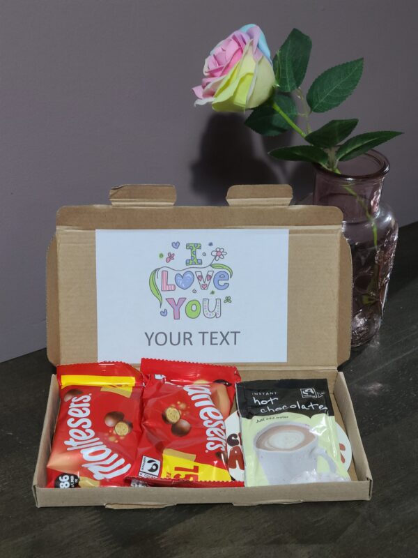 Maltesers Chocolate, Hot Chocolate & Coaster Gift Set, Christmas Gifts, Personalised Letterbox Selection Box | Treat Box, Birthday Present, Hug in a box - Image 4