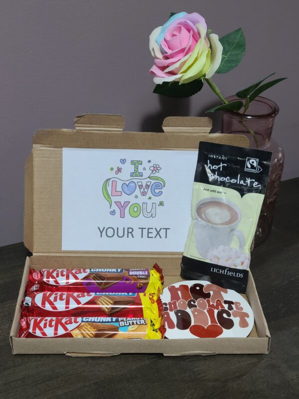 KitKat Chocolate, Hot Chocolate & Coaster Gift Set, Christmas Gifts, Personalised Letterbox Selection Box | Treat Box, Birthday Present, Hug in a box - Image 6