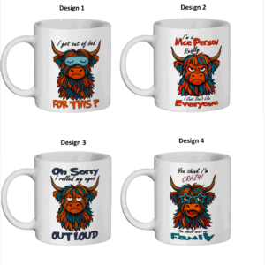 Colourful Highland Cow Funny Mug 11oz